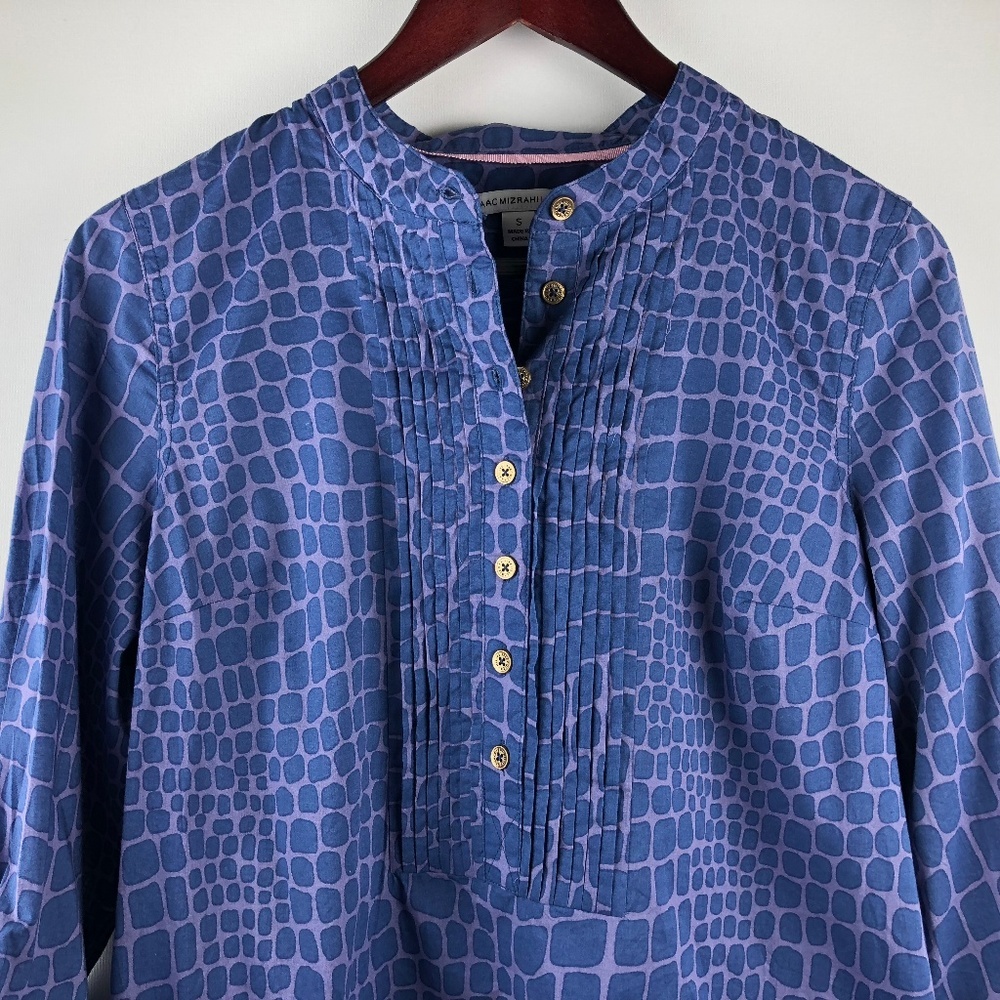 Isaac Mizrahi Live! Square Print Blouse Shirt Top Small - Picture 2 of 6